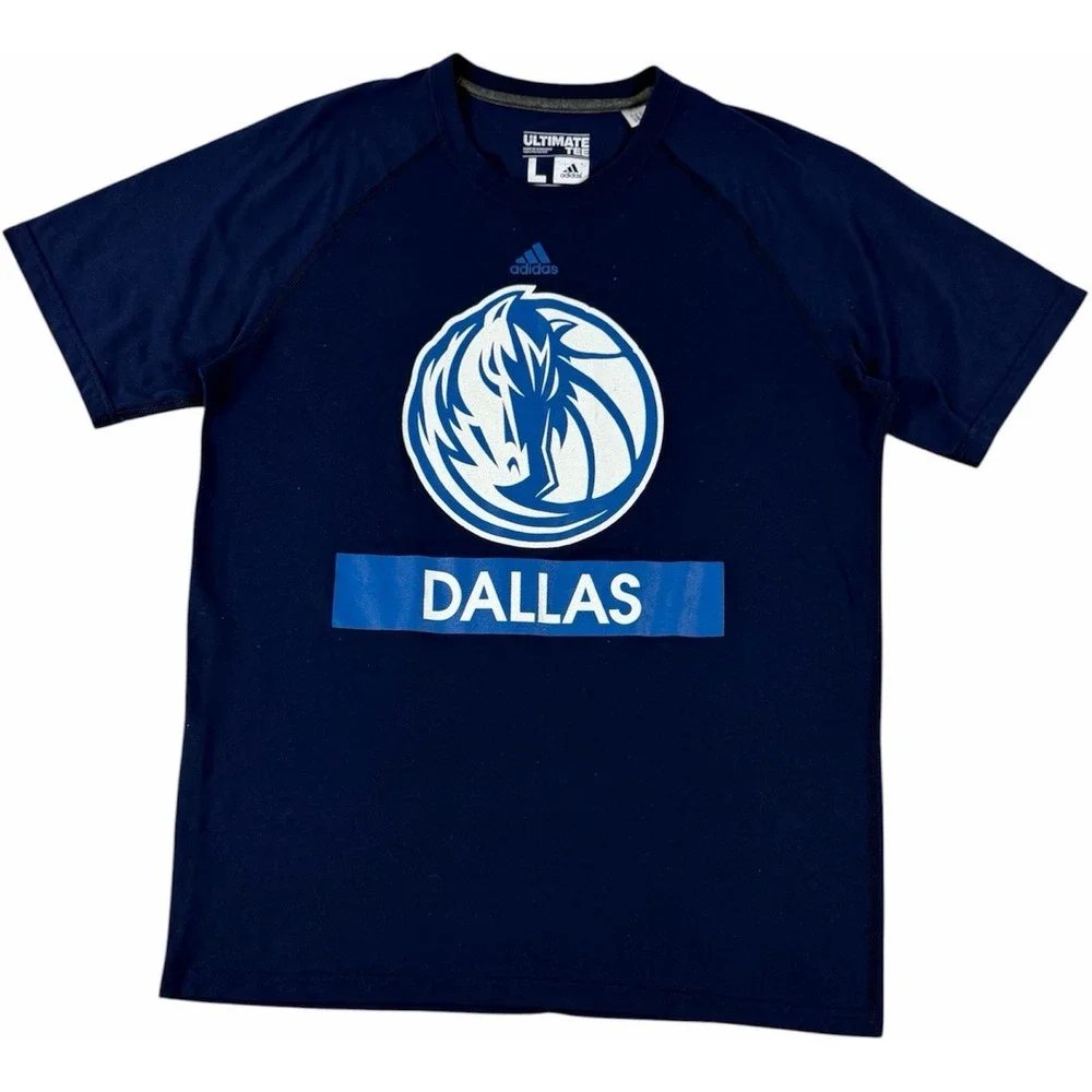 Adidas Dallas Mavericks T Shirt M Large Blue NBA Logo‎ Basketball Tee Athletic
